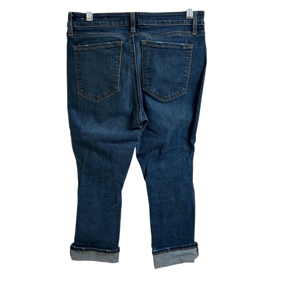 Loft Ann Taylor Womens Size 28/6 Curvy Kick Crop Medium Wash Roll Hem Jeans - Picture 2 of 8